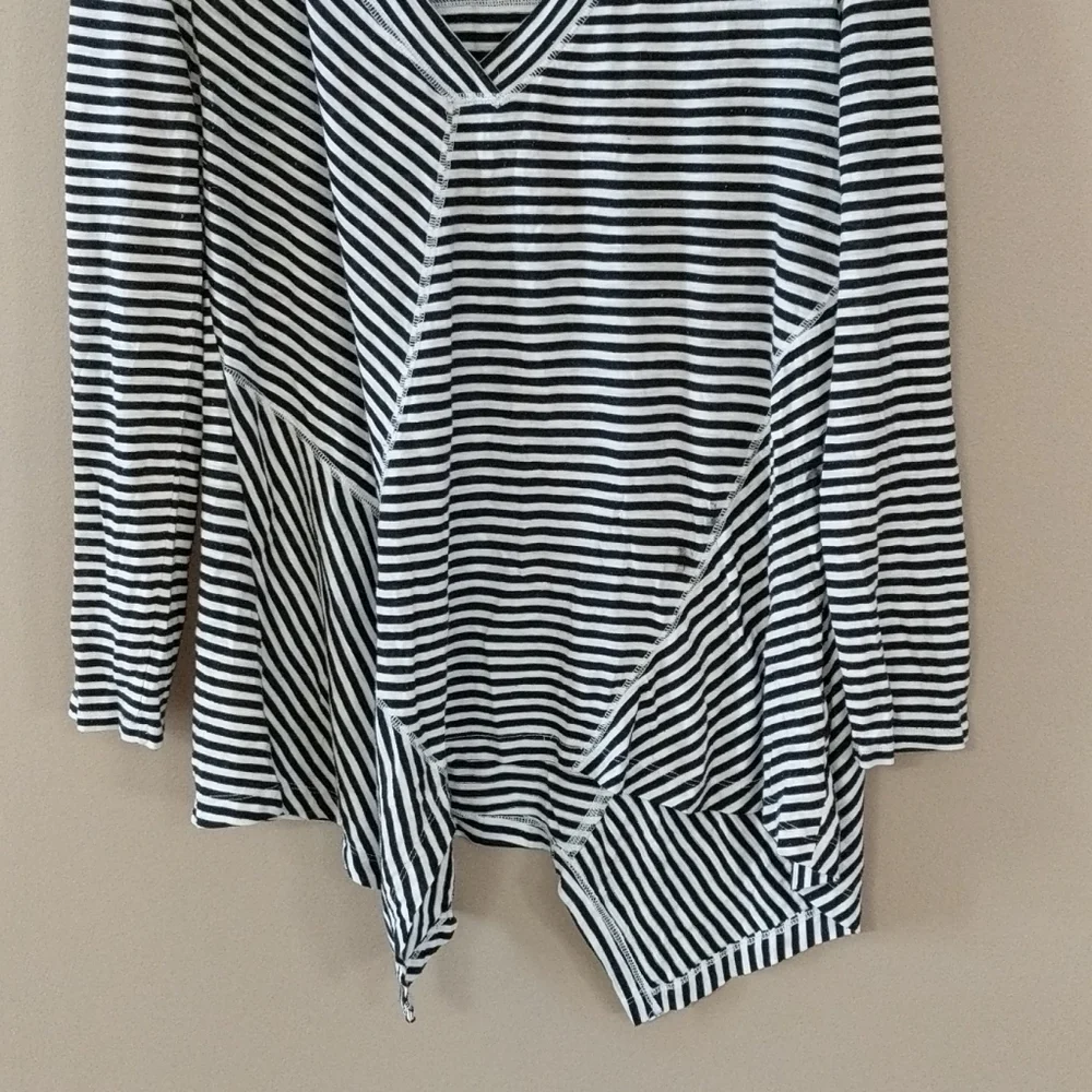 ANTHROPOLOGIE POSTMARK ASYMMETRICAL HEM STRIPED LO
